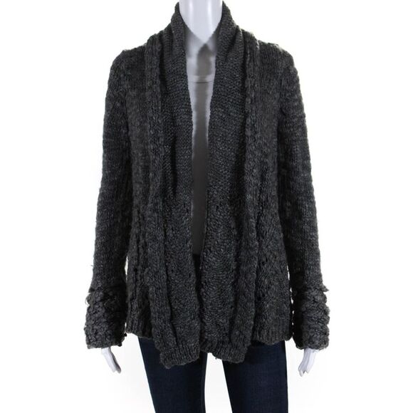 Calypso Saint Barth Womens Knit Cardigan Sweater Gray Wool Size Small - Picture 1 of 6